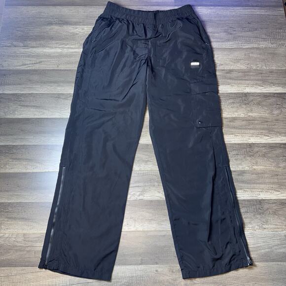 Guess Los Angeles Black Clo Cargo Pants Women Sz Large Zip Cuffs - Picture 1 of 4